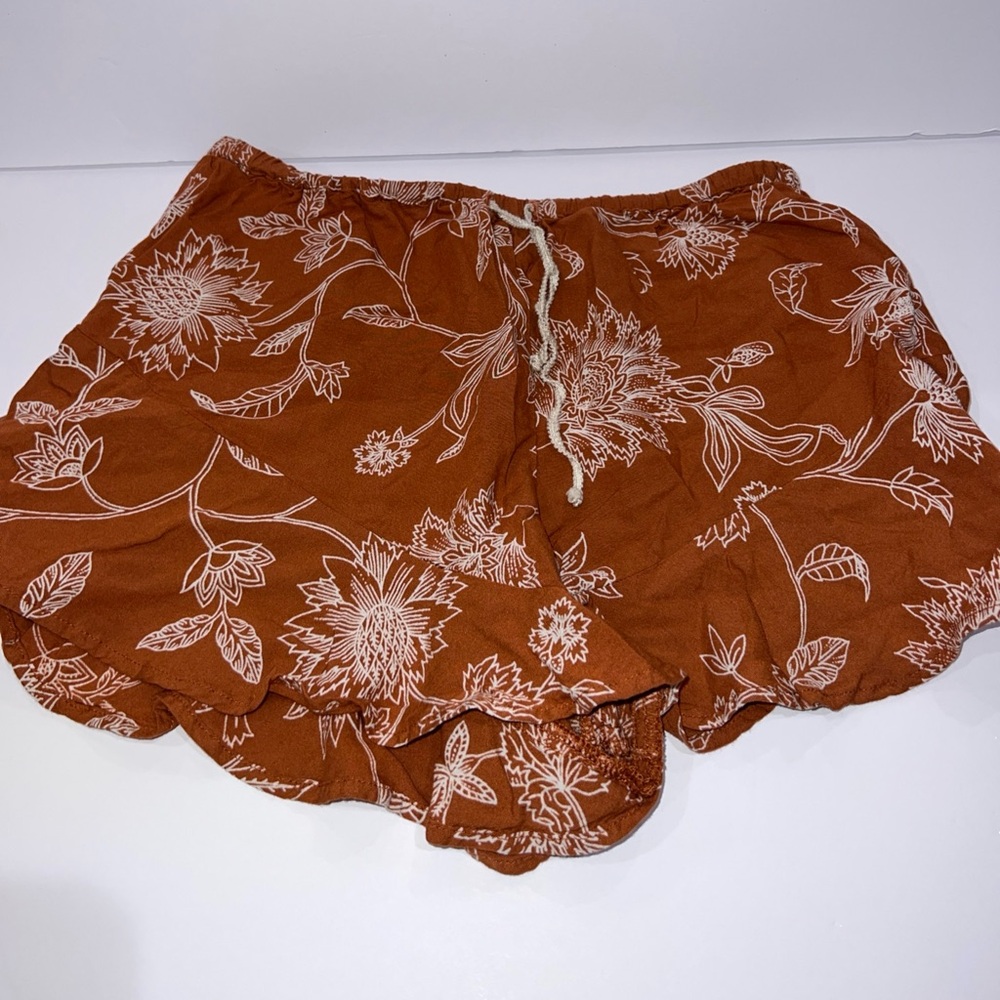 Saltwater Luxe Women’s Rust Floral Drawstring Size Small